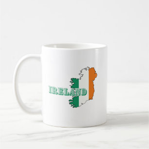 Simple Modern ireland irish Art Map Flag Souvenir  Coffee Mug