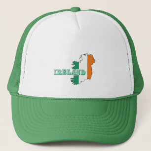 Simple Modern Ireland Irish Art Map Flag Souvenir  Trucker Hat