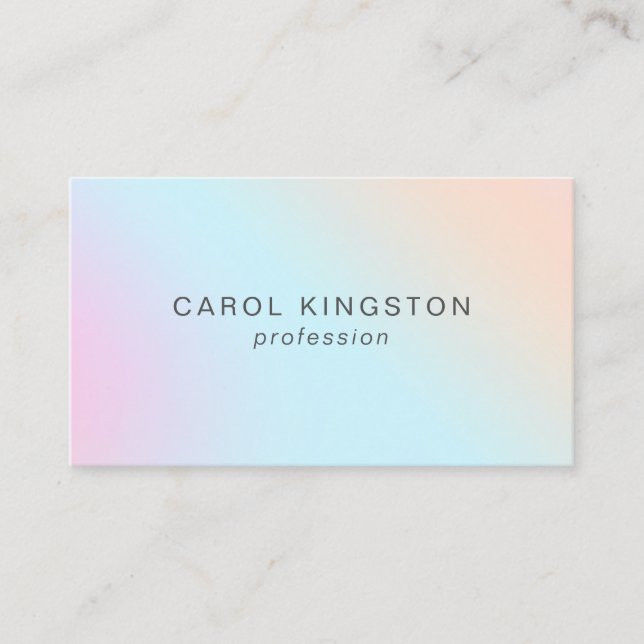 Simple Modern Iridescent Beauty Profession Business Card (Front)