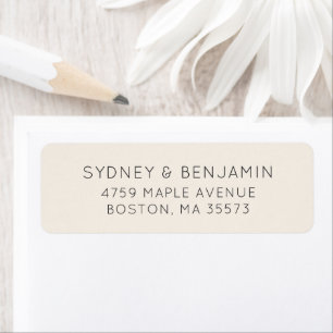 Simple Modern Ivory Custom Wedding Return Address Label