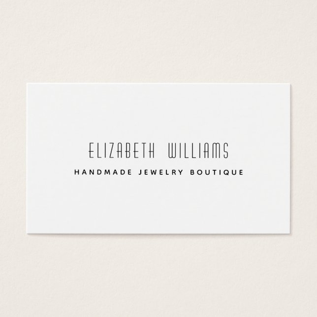 Simple Modern Jewellery Designer Logo Business Car (Front)