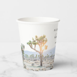 Simple Modern Joshua Tree Boho Wedding Paper Cups