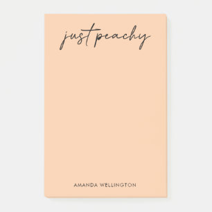 Simple Modern Just Peachy Personalised Post-it Notes