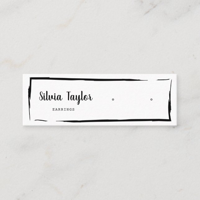 Simple Modern Kraft paper Earring Display Mini Bus Business Card (Front)