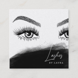 Simple Modern Lashes Eyes and Brows Hand drawn  Square Business Card
