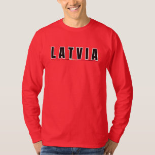 Simple Modern Latvian Latvia Letter Flag Souvenir T-Shirt