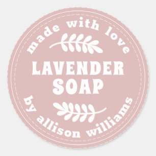 Simple Modern Lavender Soap Silver Pink Classic Round Sticker