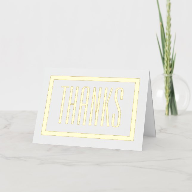 Simple Modern Lettering Thanks Foil Greeting Card (Front)
