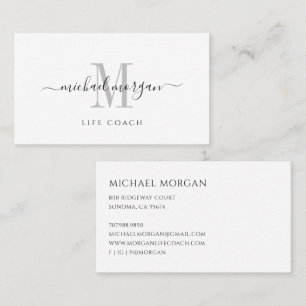 Simple Modern Life Coach Script Business  Card