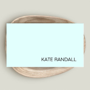 Simple Modern Light Aqua Blue Professional Business Card