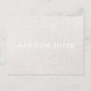 Simple Modern Light Beige Linen, Professional Postcard