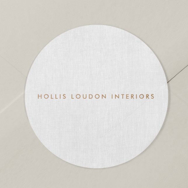 Simple Modern Light Grey Linen "look" Classic Round Sticker (Creator Uploaded)