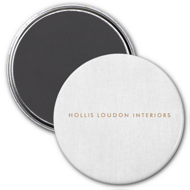 Simple Modern Light Grey Linen "look" Magnet (Front)