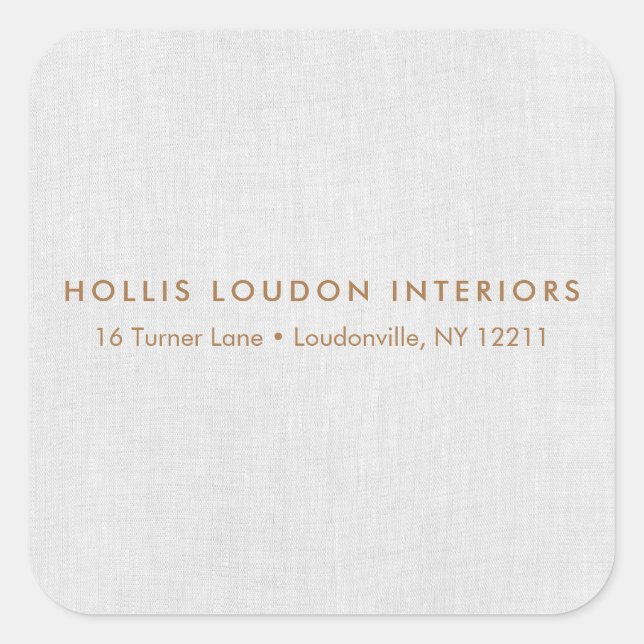 Simple Modern Light Grey Linen "look" Square Sticker (Front)