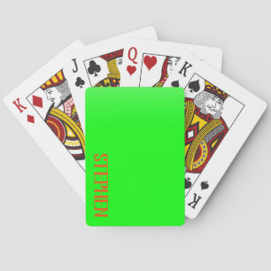 Simple & Modern Lime Green & Orange – Personalised Playing Cards