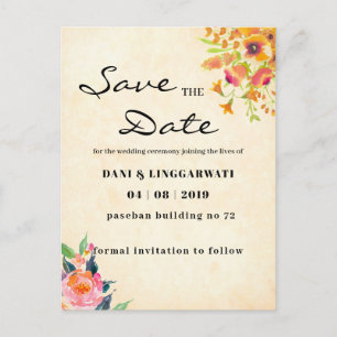 Simple Modern Liorah Wedding Save The Date   Postcard