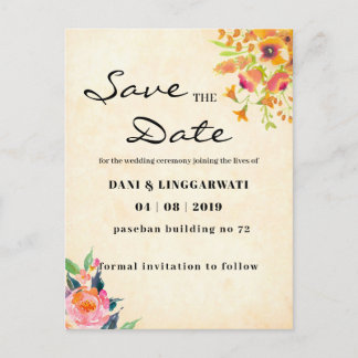 Simple Modern Liorah Wedding Save The Date   Postcard