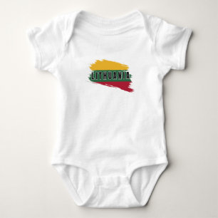 Simple Modern Lithuania Flag Lietuva Souvenir Baby Bodysuit