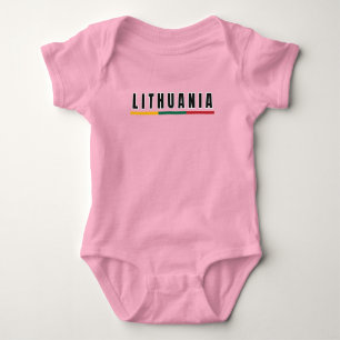 Simple Modern Lithuania lietuva Flag Souvenir   Baby Bodysuit