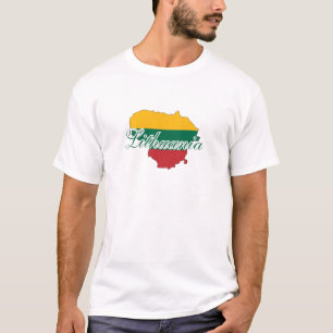 Simple Modern Lithuania  Lithuanian map Flag  T-Shirt