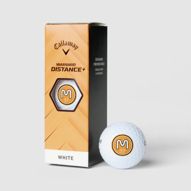 Simple Modern Logo Bold Monogram with Age Golf Balls (Packaging)