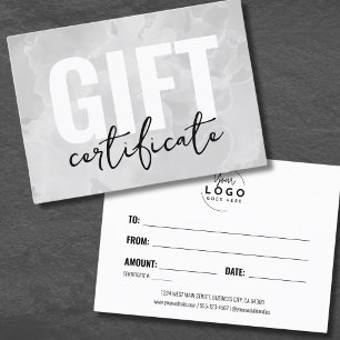 Simple Modern Logo Business Gift Certificate