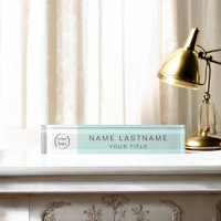 Simple Modern Logo Name and Title in Aqua