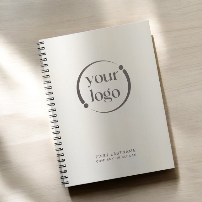 Simple Modern Logo on Pearl Metallic Notebook (Creator Uploaded)