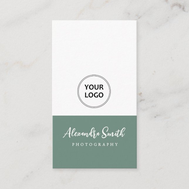 simple modern logo photographer Business Card (Front)