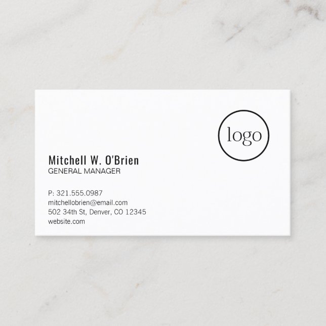 Simple Modern Logo Professional Business Card (Front)