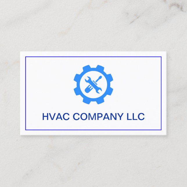 Simple Modern Logo, Professional Repair AC HVAC Business Card (Front)