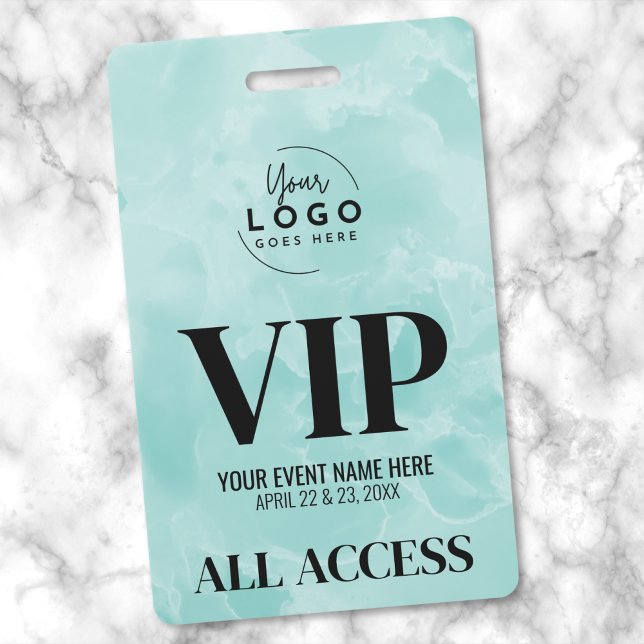 Simple Modern Logo VIP Event ID Badge (Event Your Logo All Access VIP Badge)
