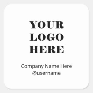 Simple Modern Logo with Company Name Square Sticker