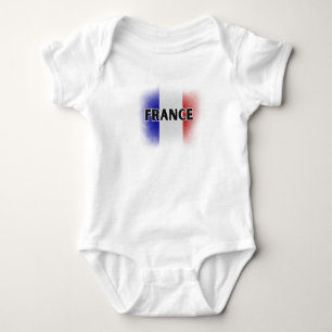 Simple Modern Love France Flag Paris Souvenir Baby Bodysuit