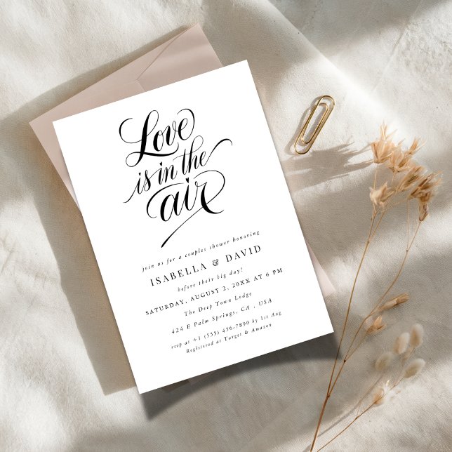 Simple Modern Love is in the Air Couples Shower Invitation (Creator Uploaded)