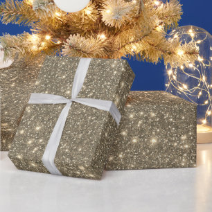 Simple Modern Luxury Gold Sand Shimmery Glitter  Wrapping Paper