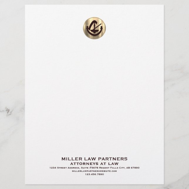 Simple Modern Luxury Letterhead for Attorneys (Front)