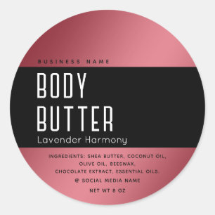 Simple modern luxury typography black  classic round sticker