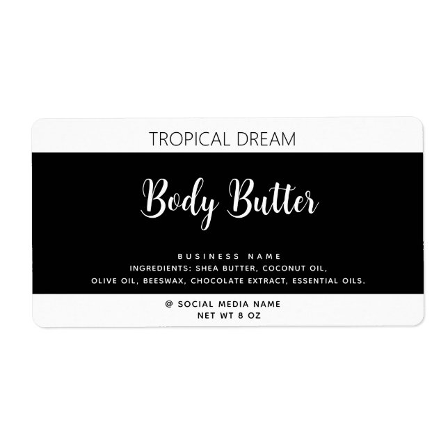 Simple modern luxury typography black label (Front)