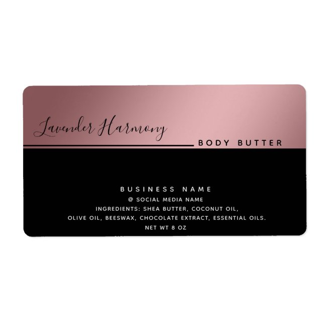 Simple modern luxury typography black product labe (Front)