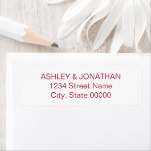 Simple Modern Magenta Red Text Return Address Label