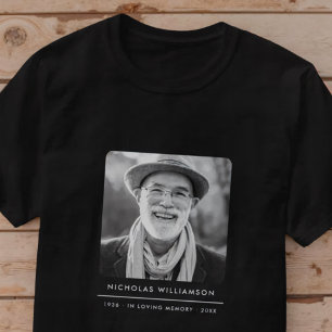 Simple Modern Memorial Remembrance Custom Photo T-Shirt