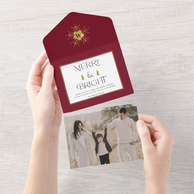 Simple Modern Merry and Bright Christmas cards (Tearaway)