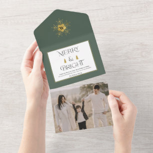 Simple Modern Merry and Bright Christmas cards