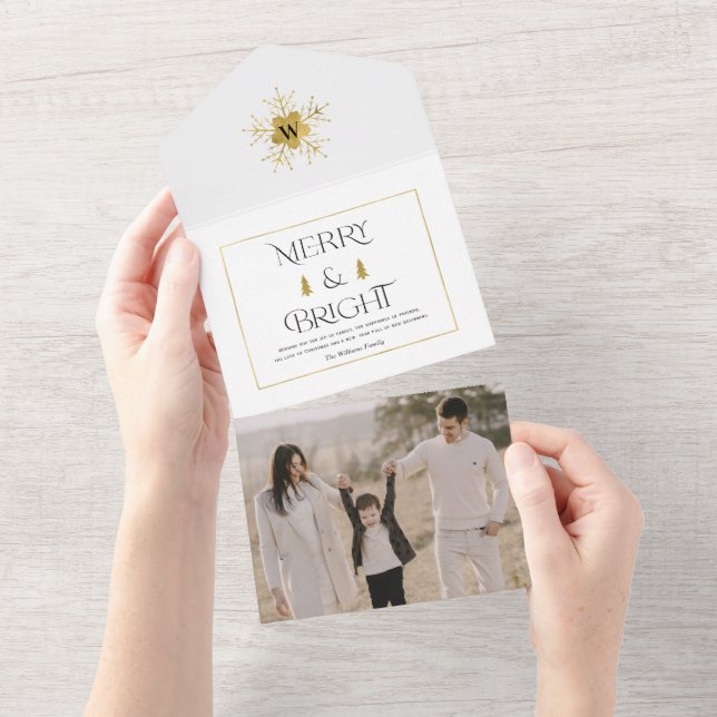 Simple Modern Merry and Bright Christmas cards (Tearaway)
