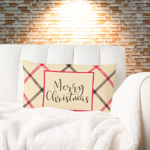 Simple Modern Merry Christmas Classic Lumbar Cushion