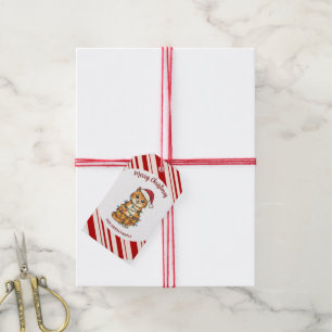 Simple modern merry christmas kitten CatMAS patter Gift Tags