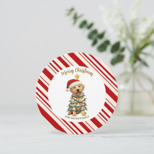 Simple modern merry christmas Lab puppy dog patte Invitation