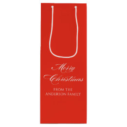 Simple Modern Merry Christmas Wine Gift Bag