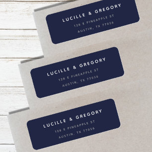 Simple Modern   Midnight Blue   Return Address Label